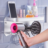 Wall Mounted Stand Hair Dryer Holder Universal for Dyson Bracket Hange Organizer Storage Shelf Aluminum Bathroom Accessories