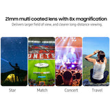 8×21 Compact HD Zoom Binoculars Long Distance High Definition BAK4 Prism Binocular Telescope with Diopter Ring for Bird Watching