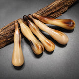 2Pcs Natural Yak Horn Massage Wand Face Body Acupuncture Point Massage Stick Physiotherapy Reflexology Skin Beauty Gua Sha Tool