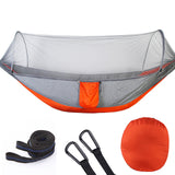 Outdoor Large Camping Hammock with Mosquito Net 2 Person Pop-up Parachute Lightweight Hanging Hammocks Tree Straps Swing Hammock