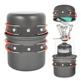 Outdoor Camping Cookware Cooking Stove Kit Travel Pan Hiking Picnic Camping Tools  camping equipment camping utensils titanium