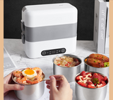 220V Electric Rice Cooker 2L Intelligent Electric Lunch Meals Heating Box Portable Mini Multi Cooker For Travel Hotel Trip