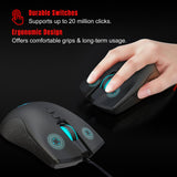 HXSJ A883 Wired Gaming Mouse 7-key Programmable Gaming Mouse 4-gear Adjustable DPI USB Plug and Play for Desktop Computer Laptop