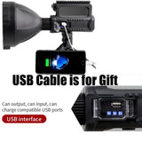 Hand Lamp 50W IPX6 Waterproof Rechargeable USB Light p50 Super bright headlight for Outdoor Camping Hiking Fishing