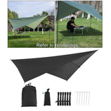 Waterproof Tent Tarp, Rain Fly Tent Tarp Light Ripstop PU2000mm Anti-UV Camping Travel Outdoor Shelter Awning Tarpaulin