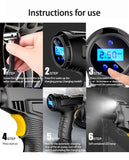 120W Rechargeable Air Compressor Wireless Inflatable Pump Portable Air Pump Car Tire Inflator Digital Car Repair Tool Accessorie