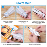 2 Pack Rechargeable Mini Bag Sealer, Handheld Heat Sealer, Food Storage Snack Fresh Mini Portable Vacuum Sealer Machin