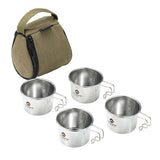 4pcs 160ml Stainless Steel Sierra Cups Outdoor Picnic Sierra Coffee Cup Set Tableware Kit Portable Camping Hiking Flatware