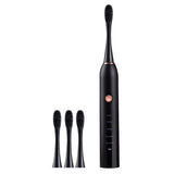 Electric Toothbrush Rechargeable Black White Sonic Teeth Brush Oral Hygiene IPX7 Waterproof with Replacement Brush Head Gift