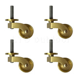 1/4PCS Universal Furniture Caster Antique Casters Wheels Vintage Brass Wheels Heavy Duty, M6/M7 Screw Mounting for Furniture