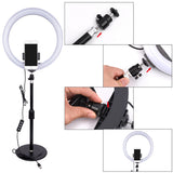 LED Ring Light With Phone Holder And Monopod LED Ring Ligh Dimmable 3 Light Modes Ring Lights For Live Streaming Photography