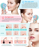 5 In 1 Electric Face Cleaning Brush 3 Modes Red Blue Light Therapy Blackhead Acne Remover Rotating Anti Wrinkle Skin Exfoliation
