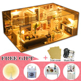 CUTEBEE DIY Dollhouse Wooden Doll Houses Miniature Doll House Furniture Kit Casa Music Led Toys for Children Birthday Gift M21