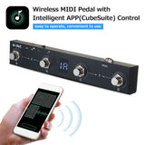 M-VAVE BT MIDI Foot Controller Pedal 4 Buttons Rechargeable Wireless MIDI Controller with Intelligent APP(CubeSuite) Control