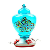 Pet Bird Feeder Hummingbird Feeder Courtyard Outdoor Drinking Fountain Hand-blown Glass Hanging Feeding Station Food Container