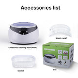 650ml Household Ultrasonic Cleaner 40KHz High Frequency 110V/ 220V Ultrasound Washing for Watches Jewelry Parts Glasses Razor