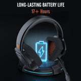 NUBWO G06 2 in 1 Wireless Gaming Headset Adjustable 2.4G Wireless/3.5mm Wired Stereo Gaming Headsets Noise Reduction with Mic