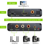192KHz Aluminum ARC Audio Adapter Audio Extractor Digital to Analog Audio Converter DAC SPDIF Coaxial RCA 3.5mm Jack