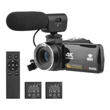 4K Digital Video Camera WiFi Camcorder DV Recorder 56MP 18X Digital Zoom Supports Face Detection IR Night Vision Anti-shake