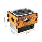 Commercial 9 Grid Oden Cooking Machine Wooden Box Electric Heating Multi-function Spicy Hot Pot String Skewered Meatball Machine
