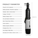 Cordless Electric Ratchet Wrench  50N.M 240RPM 16.8V Power Ratchet Wrench with 6.0Ah Lithium-Ion Battery 6pcs Metric Socket