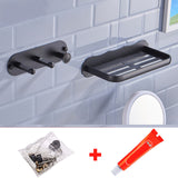 Universal Hair Dryer Holder Wall Mount Self Adhesive Black Silver Hairdryer Hanger Storage Rack For Dyson Bathroom Organizer