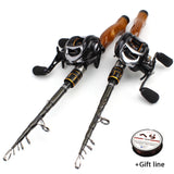 2.1M Fishing rod with reel Casting Rod and reel set Travel lure Trout telescopic fishing rod  Lure 5-20g pocket fishing rods