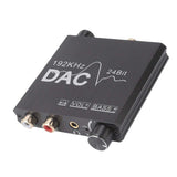192KHz Digital to Analog Sound Converter Aluminum Alloy DAC Converter Plug and Play for Players HD DVD Home Theater System