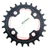 24T Bike Disc Crankset Bicycle Repair Parts Chainwheel Teeth Plate Double Disc BCD64mm for 7 8 9 10 11 Speed