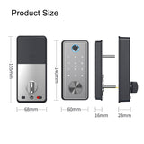 Smart Tuya Wifi Keyless Fingerprint Deadbolt Door Lock With Password IC Cards Mechanical Key APP Backup Unlock Way For Apartment