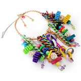 Parrot Hanging Swings Cage Colorful Toys Bird Supplies Cotton Rope Standing Chewing Bite Colorful Beads Hanging Climbing Toys