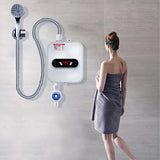 3500W 3S Instant Electric Tankless Hot Water Heater Shower Bathroom Faucet 220V 50hz White Variable Spray Patterns