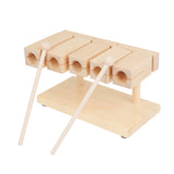 5 Tones Wood Rhythm Block Wooden Percussion Block with Mallet Musical Percussion Instrument  for Yoga Preschool Education