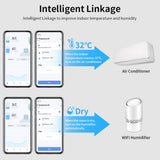 Tuya WiFi Intelligent Temperature Humidity Sensors Time Date Week Display Intelligent Office Bedroom Kitchen Living Room Hotel