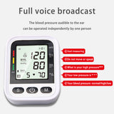 Upper Arm Blood Pressure Monitor English Voice Automatic Electric PR Tonometer LCD Screen Digital Sphygmomanometer