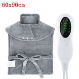 Electric Heating Pad Warmer Heated Mat Large Thermal Blanket Shoulder Neck Back Heating Shawl Wrap Pain Relief Temperature