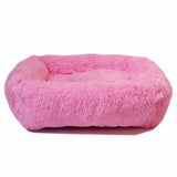 Square Dog Bed House Soft Long Plush Cat Mat Square Cat Bed House Cats Dog Mat Winter Pet Cushion Portable For Pets Cats Basket