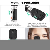 Portable Direct Ophthalmoscope 5 Different Apertures Professional Handheld Ophthalmoscope Eyes Ophthalmic Diagnostic Supplies
