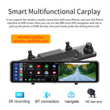 2K Dash Cam Dual Lens Recording Dashboard Camera Super Night Vision - WDR Built-In Wi-Fi BT Car DVR ,11.26" Wide Screen