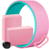 5pc/set Gym Fitness Yoga Tools EVA Foam Yoga Blocks Yoga Wheel Premium Back Roller For Yoga Pose Backbend Stretching Pilates