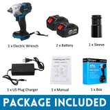 Drillpro 388VF Brushless Cordless Electric Impact Wrench 1/2 inch Power Tools 15000Amh Battery + Sleeve For Makita 18V Battery
