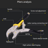 10“Inch Pincers Locking Forceps Adjustable Tightening Clamp Vice Grips Vigorous Pliers With Elastic Rubber Handle Tools