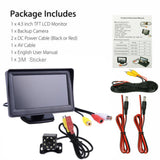 4.3 Inch Car Monitor LCD Display HD Digital Screen 2 Way Video Input With Reverse Rear View Camera Cable Line DVD VCD