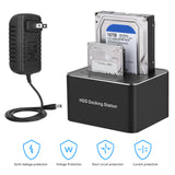 NEW Dual-bay Hard Drive Docking Station for 2.5/3.5inch HDD SSD SA-TA to USB 3.0 HDD Docking Station with 12V3A Power Adapter