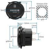 12V 24V Hour Meter for Marine Boat Engine 2" Round Waterproof Gauge Moto Car Trucks Mechanical Hour Meter Counter Timer