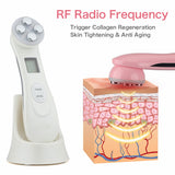 Electric Facial LED Photon Light Therapy Beauty Machine 5 in 1 EMS&amp;RF Radio Frequency Led Brightening Skin Tightening Device
