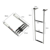 Boat Accessories 3 Step Stainless Steel Marine Boat ladder Yacht Polished Steel Folding Telescopic Swiming Ladder