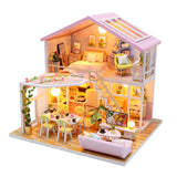 CUTEBEE DIY DollHouse Miniature Doll House With Furniture Kit Wooden House Miniaturas Toys For Children New Year Christmas Gift