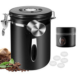Coffee Jars Airtight 1.8L Coffee Bean Container Storage Jars With Mini Jar,Date Tracker,CO2 Valve For Coffee Bean,Sugar