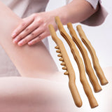 4Pcs Scraping Stick Beech Wood Back Shoulder Neck Waist Leg Massage Tools Fat Burner Meridian Brush Slim Cellulite Massager Rod
